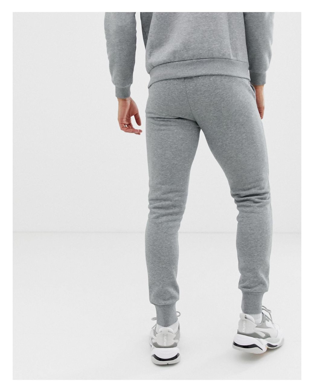 PUMA Essentials Skinny Fit Sweatpants in Grey for Men | Lyst UK