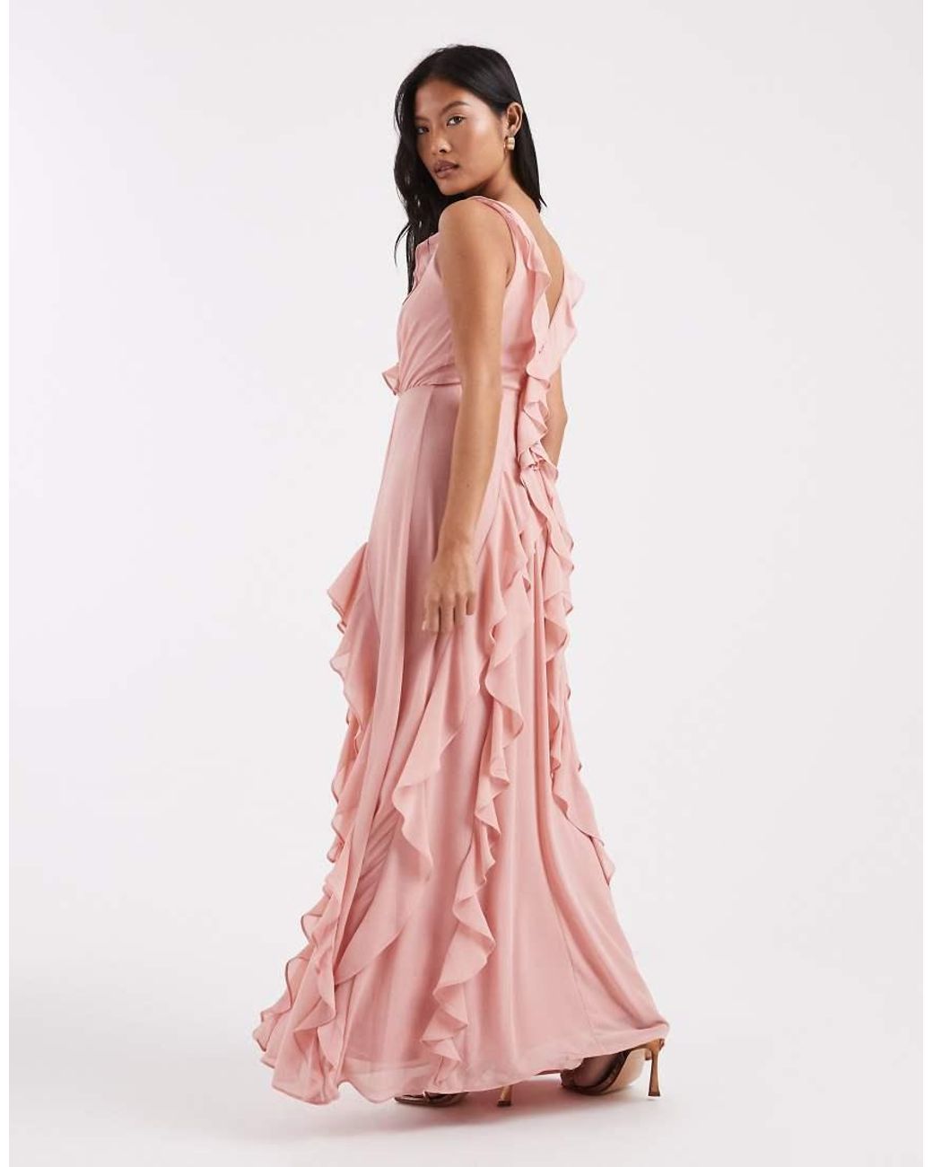 Vestito Lungo Da Damigella di TFNC London in Pink