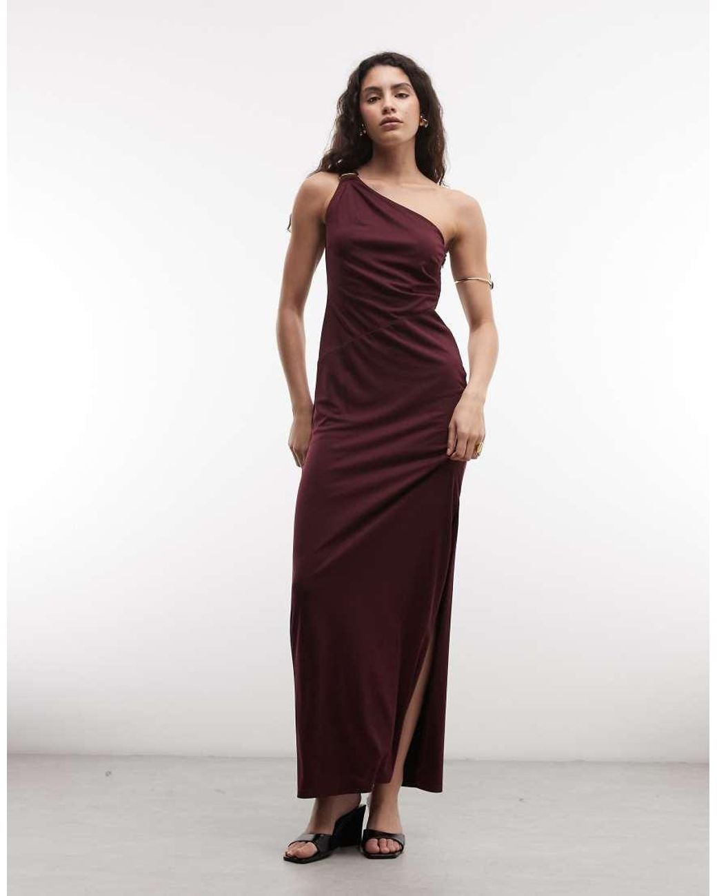 Ralph Lauren Red One Shoulder Maxi Dress