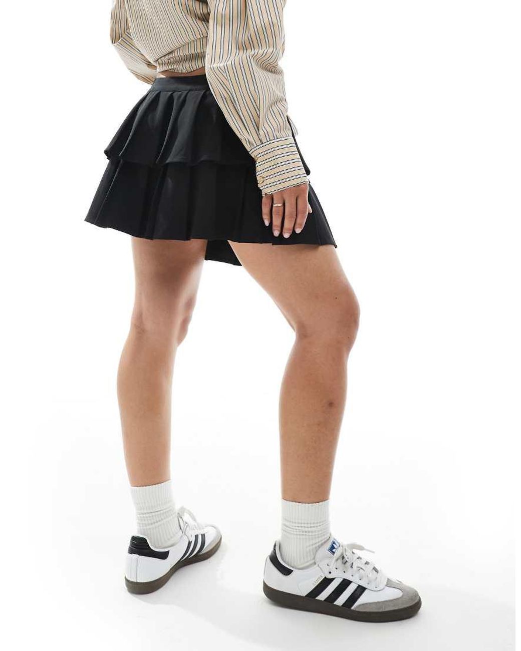 Cotton On White Luis Double Pleated Mini Skirt