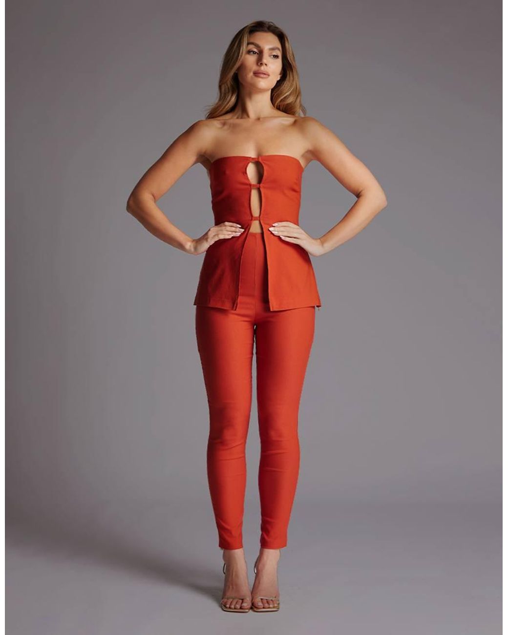 Vesper Red Bandeau Longline Top