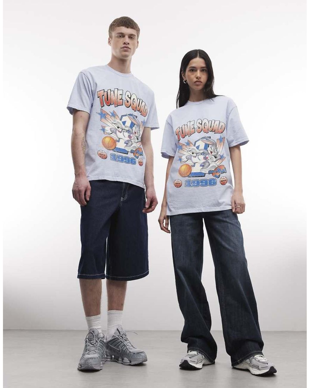 PRNT Blue Space Jam Bugs Bunny 1996 Relaxed T-Shirt