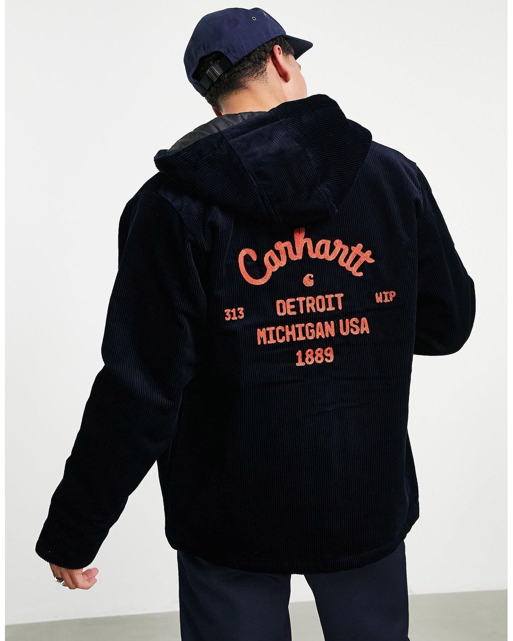 Carhartt WIP Dennis Corduroy Hooded Coach Jacket in Blue for Men | Lyst