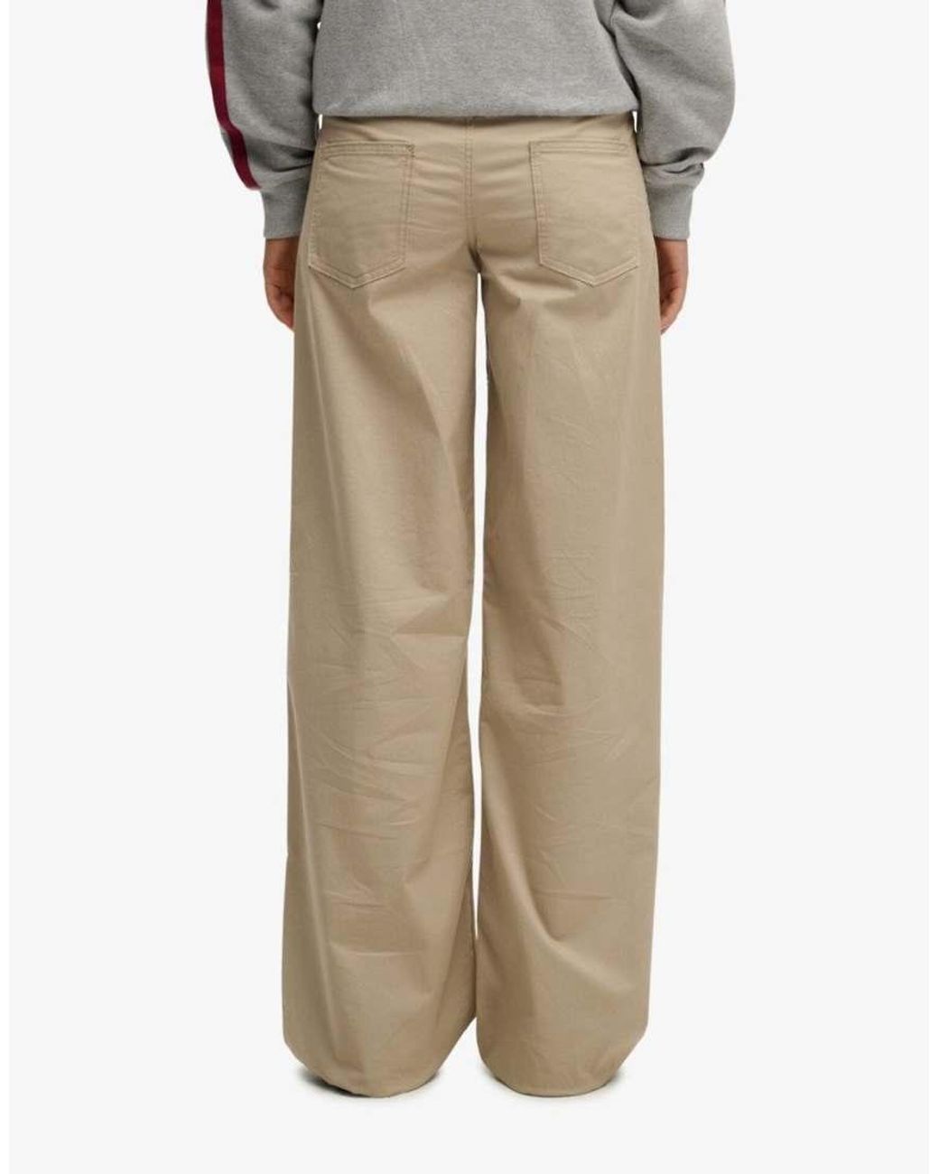 Superdry White Mid Rise Baggy Chino