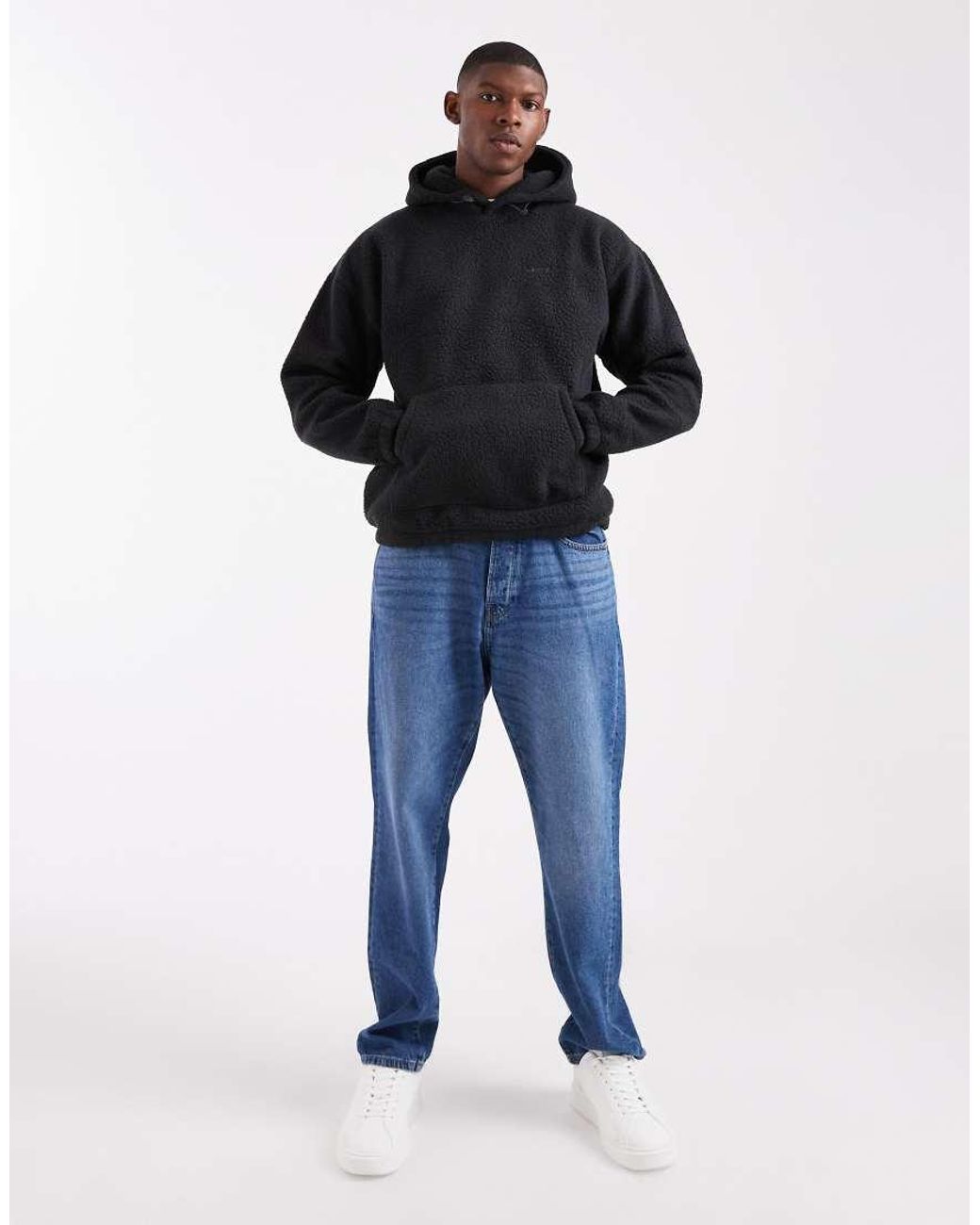 Levi's Blue Tonal Logo Borg Hoodie for men