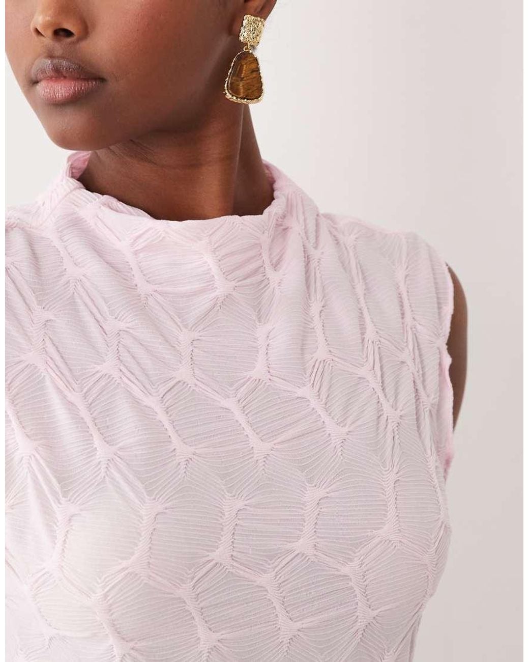 Vila Pink Textured Jersey Maxi Dress