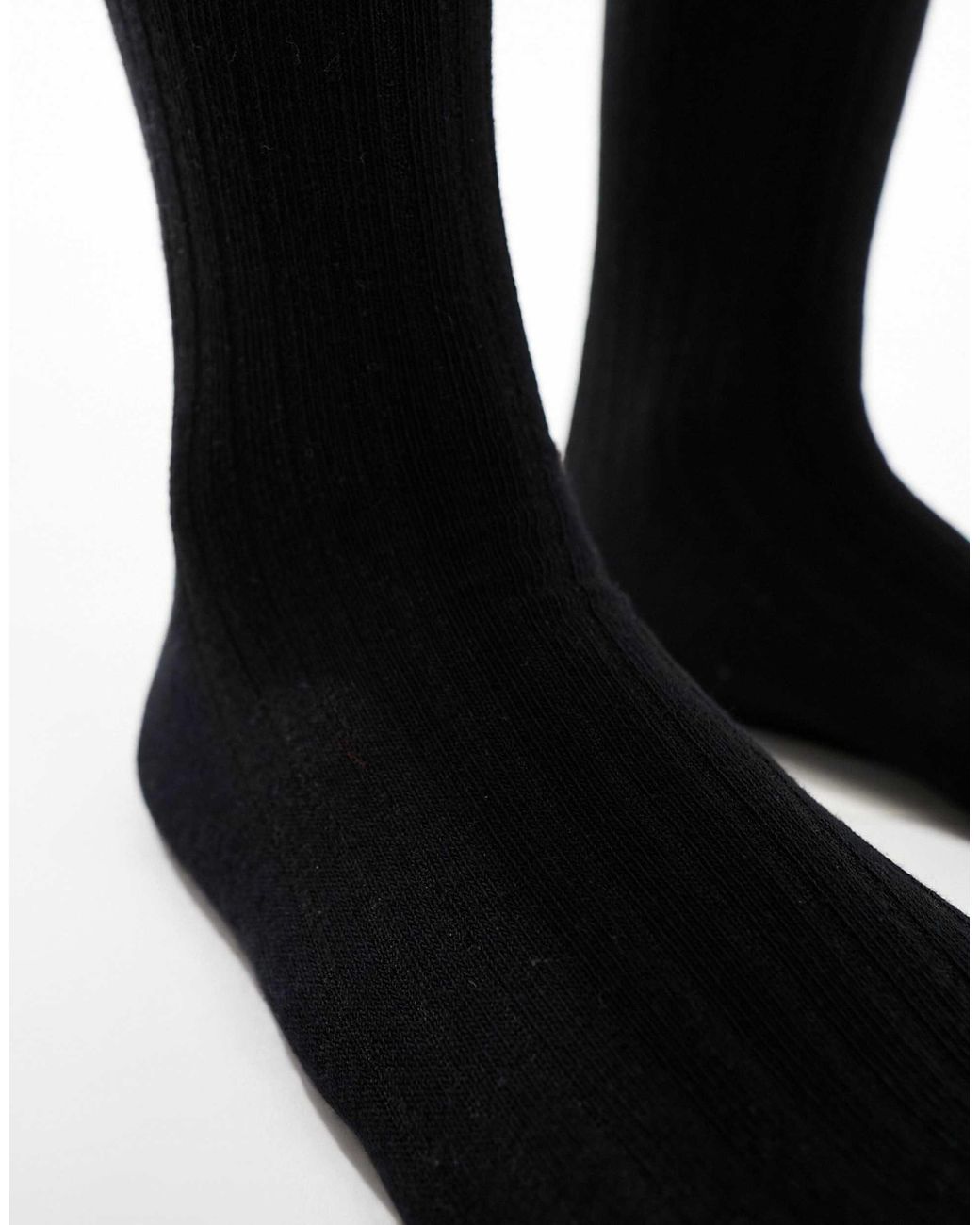 Vero Moda Black Ribbed Frill Socks