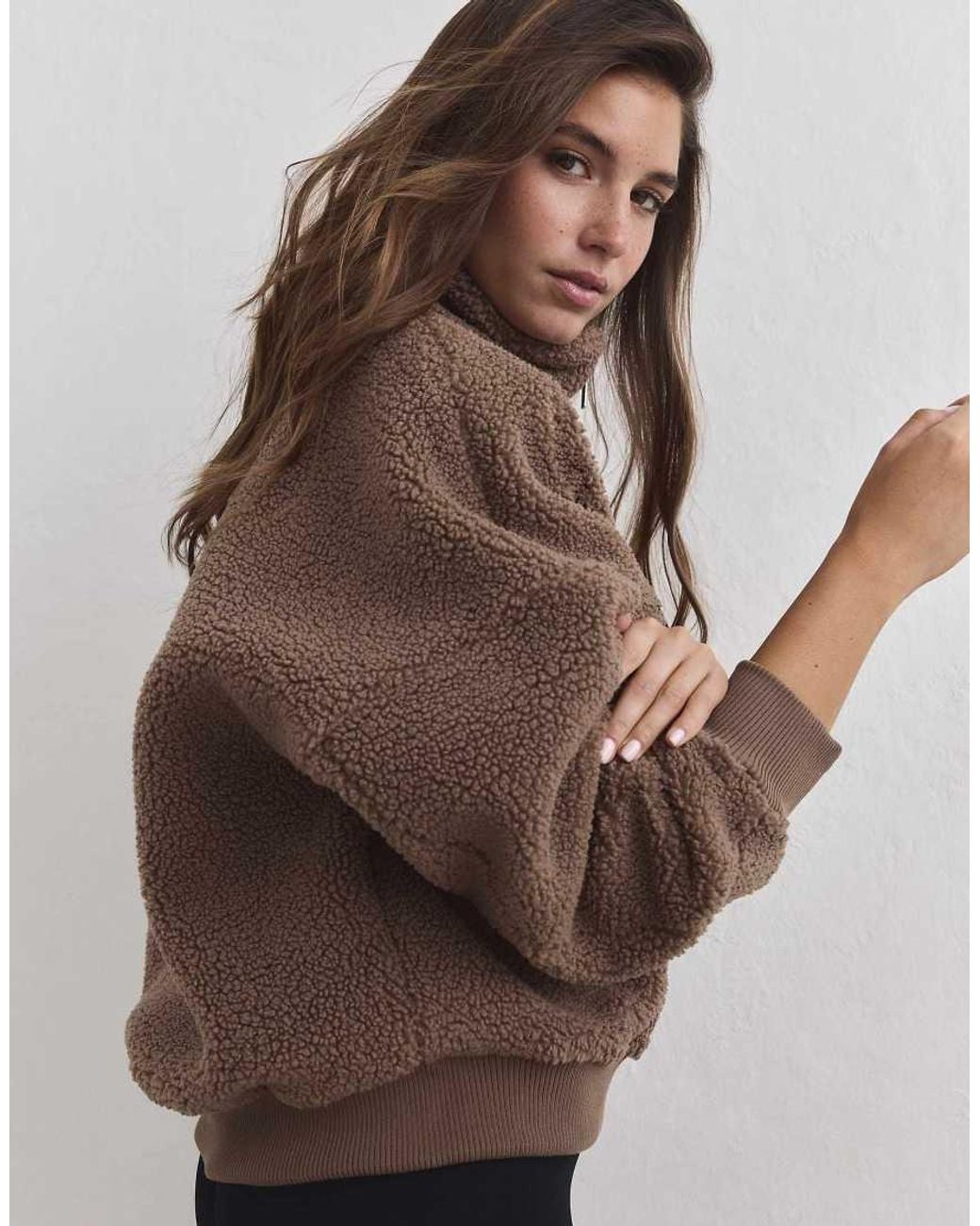 Aim'n Brown Hazelnut Pile Half Zip
