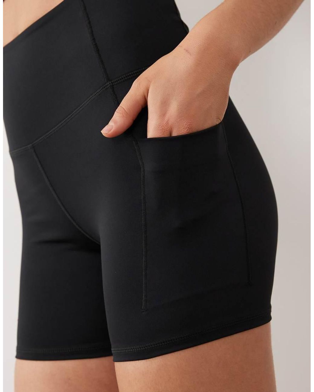 4505 Black Active Waist Snatching High Rise 5"" legging Short