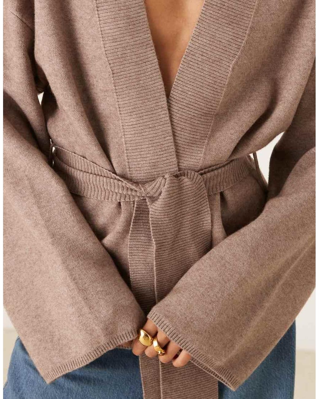Gina Tricot Blue Knitted Wrap Kimono Cardigan
