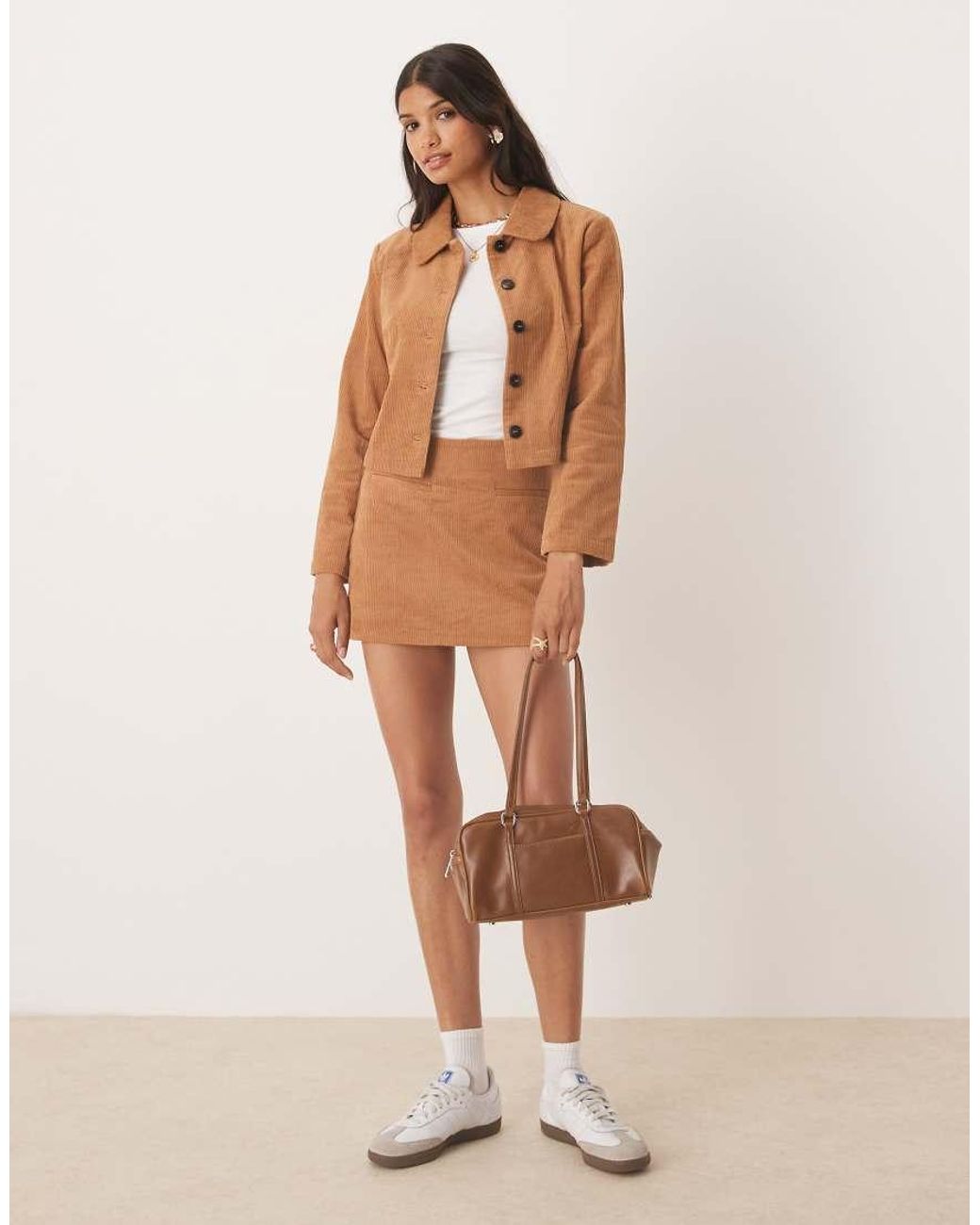 Glamorous Brown Crop Cord Jacket