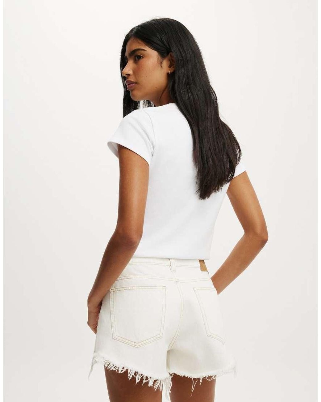 Cotton On White Saturday Denim Short