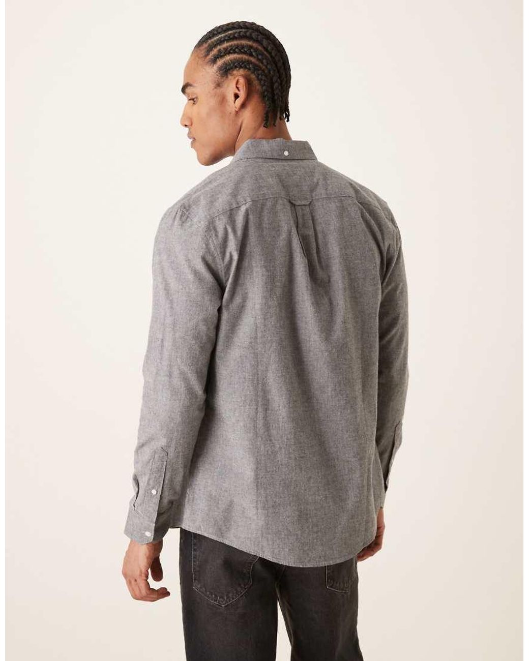Farah Gray Steen Long Sleeve Casual Logo Shirt for men