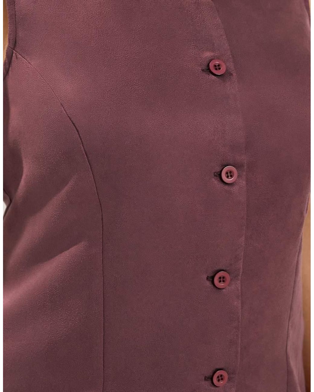 Yours Clothing Purple Suedette Waistcoat