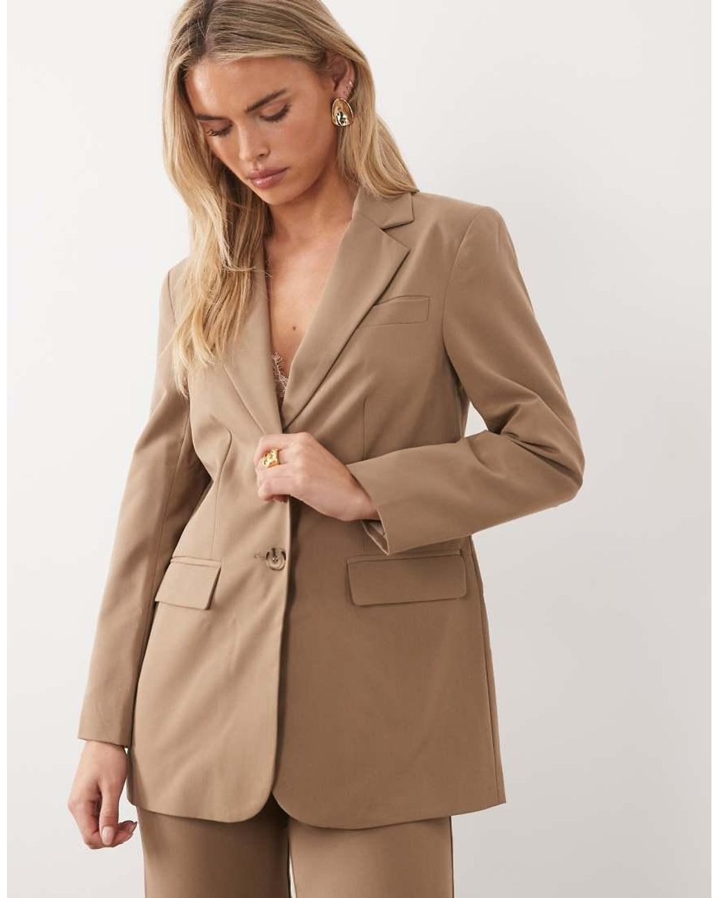 Miss Selfridge Brown Cinched Blazer