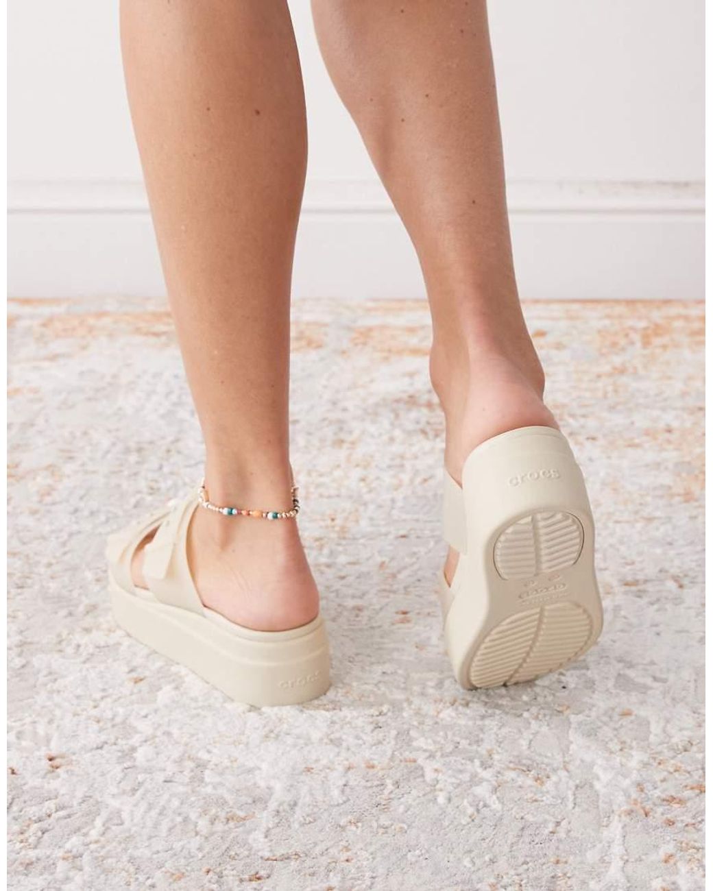 CROCSTM Natural Brooklyn Buckle Low Wedge