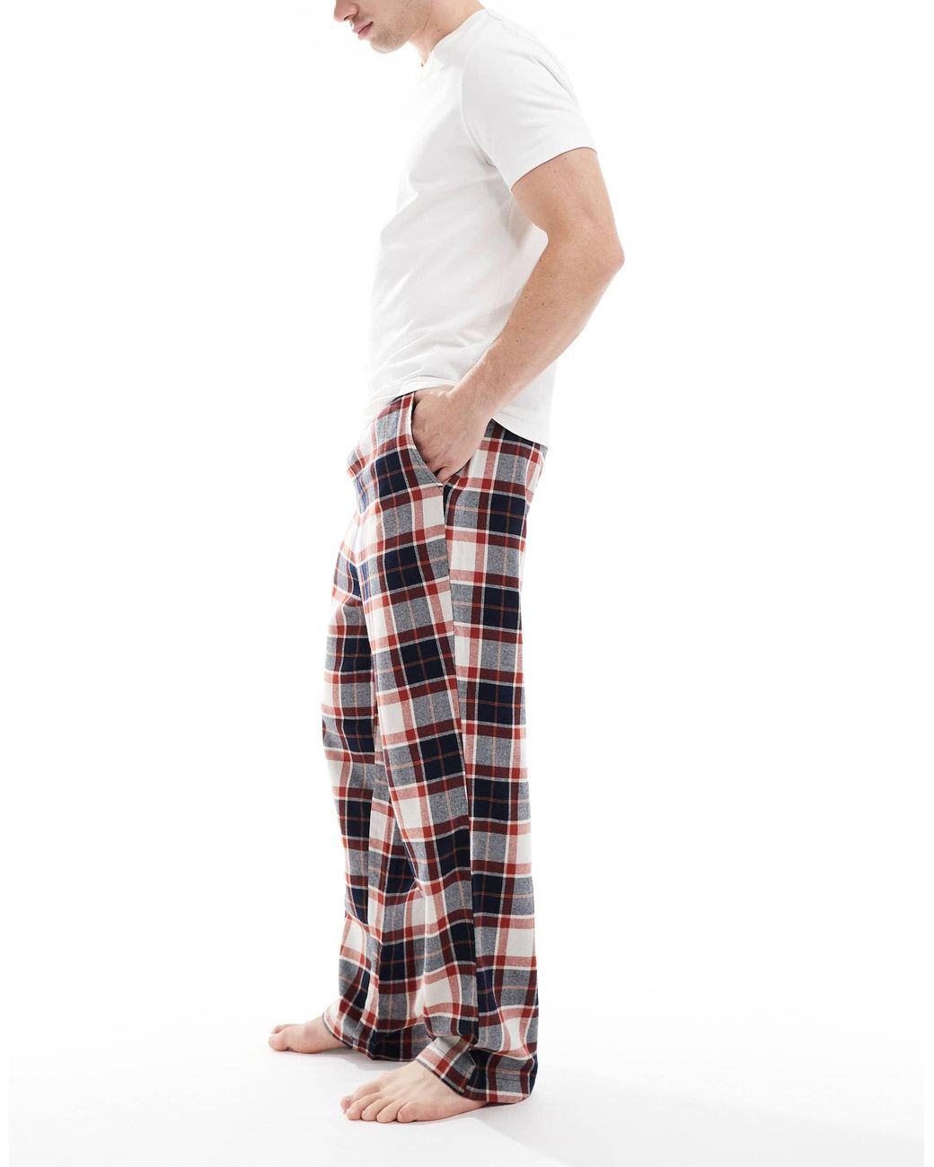 Jack & Jones Red Checked Lounge Pants for men