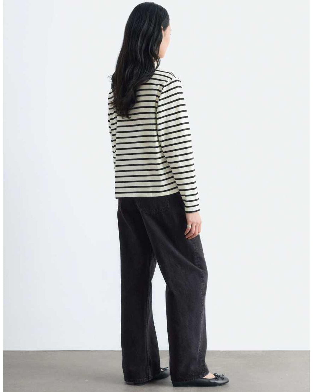 & Other Stories White Oversized Long Sleeved T-Shirt