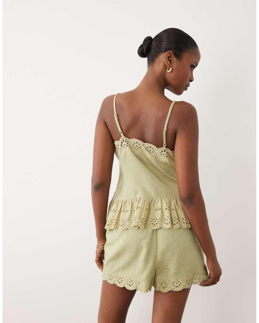 Wednesday's Girl Natural Wednesdays Girl Co-ord Ruffle Edge Tie Waist Short