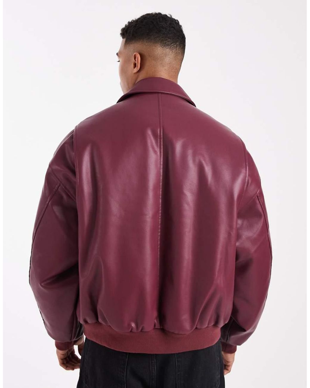 Chaqueta Bomber Extragrande De -Negro ASOS de hombre de color Purple