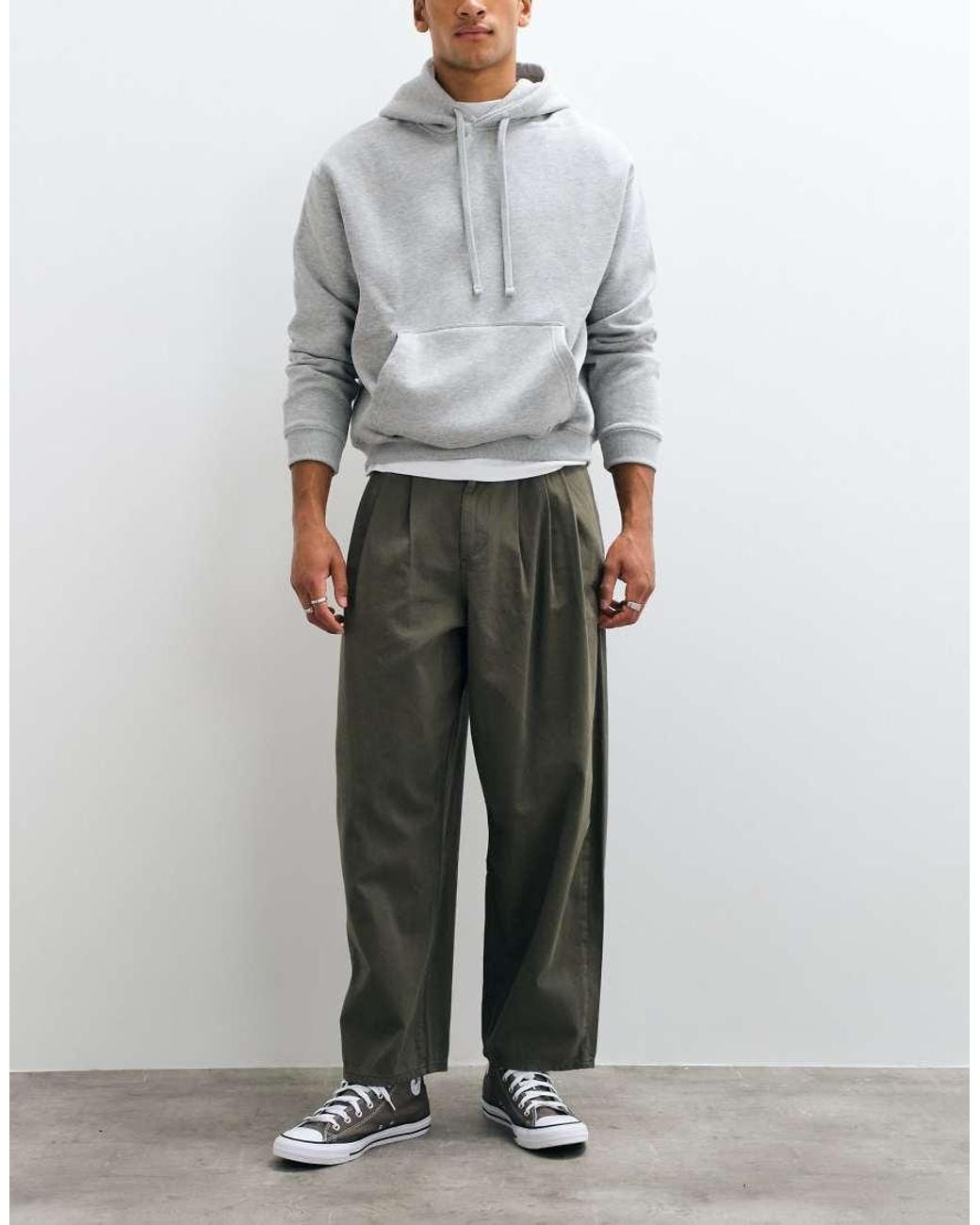 ASOS Green Oversized Tapered Trousers for men