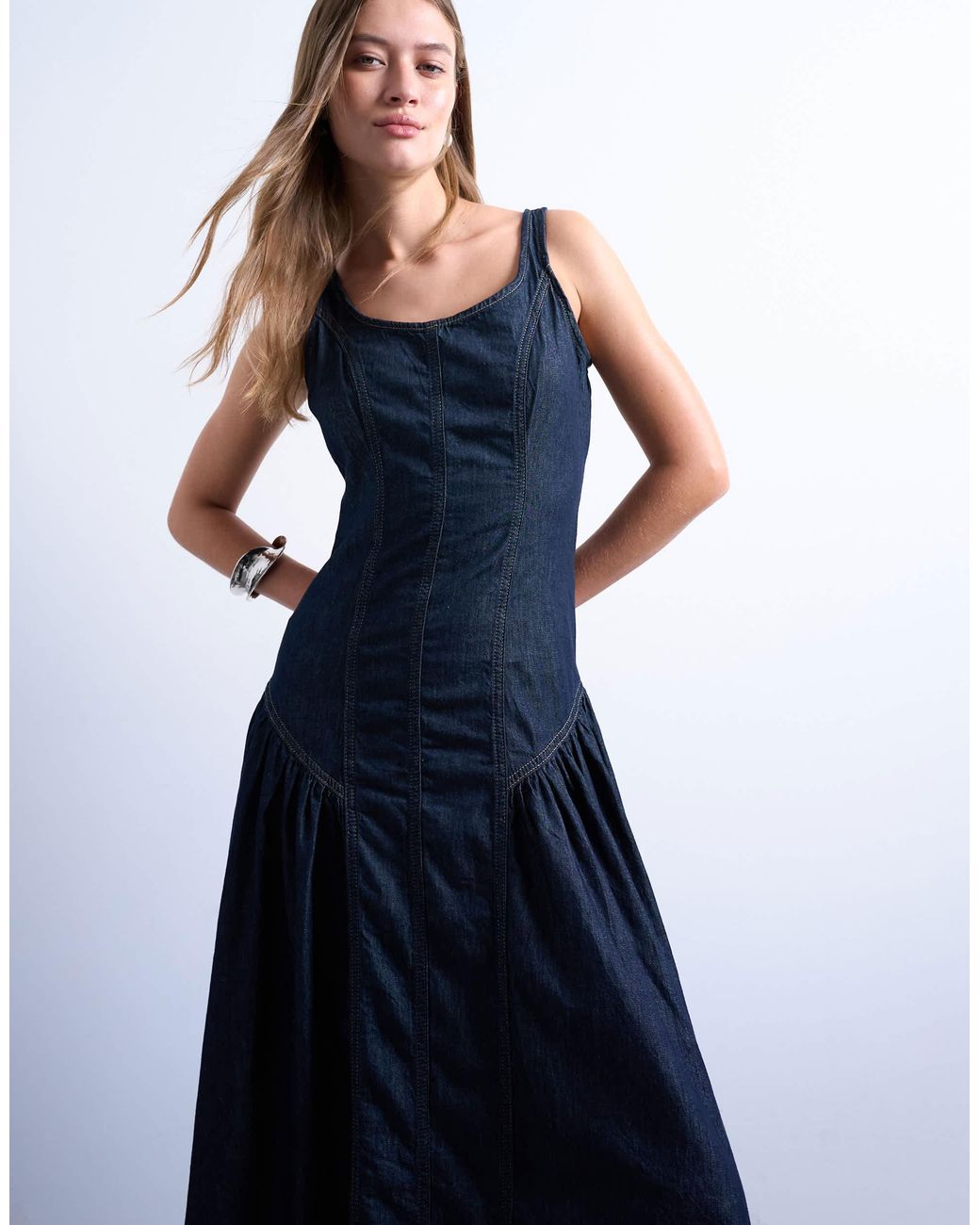 topshop denim maxi dress Topshop