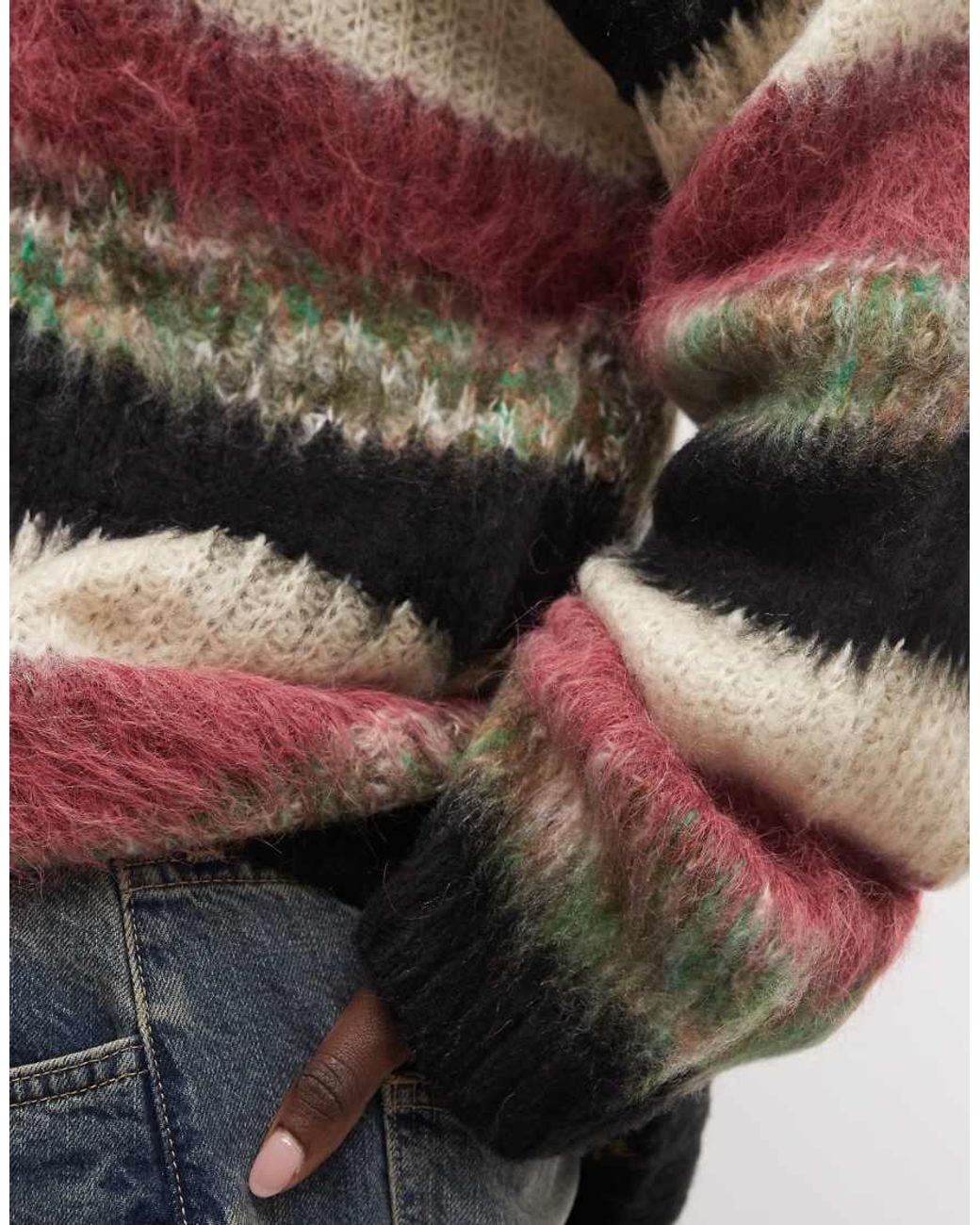 The Ragged Priest Multicolor Oversized Brushed Boxy Jumper