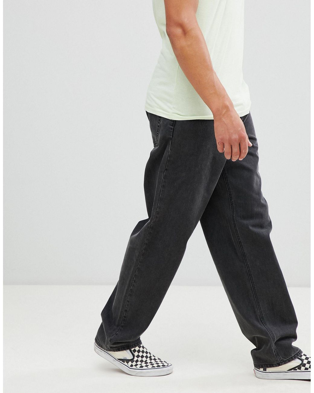 ASOS Denim baggy Jeans in Black for Men 