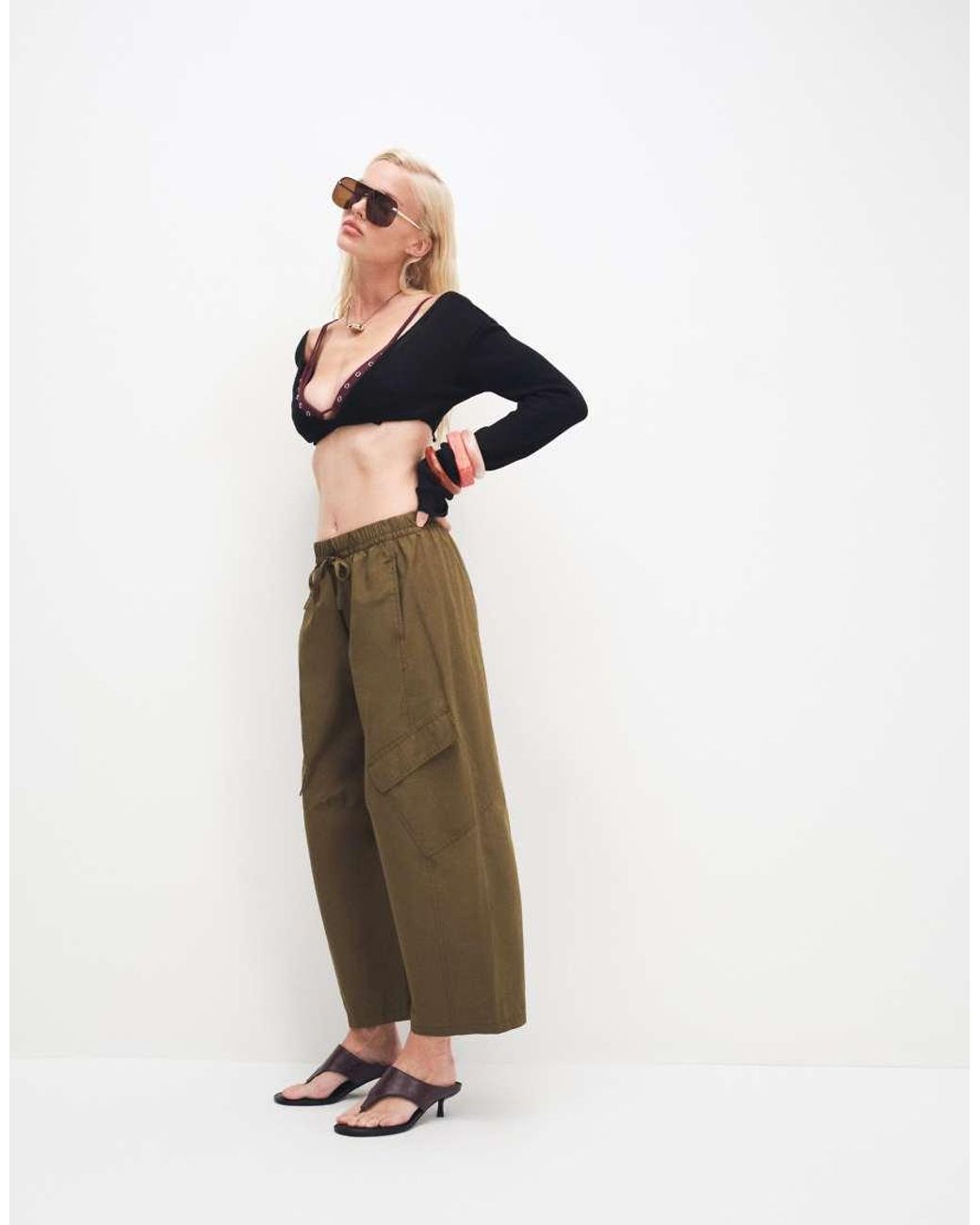 ONLY Natural Cargo Barrel Trousers
