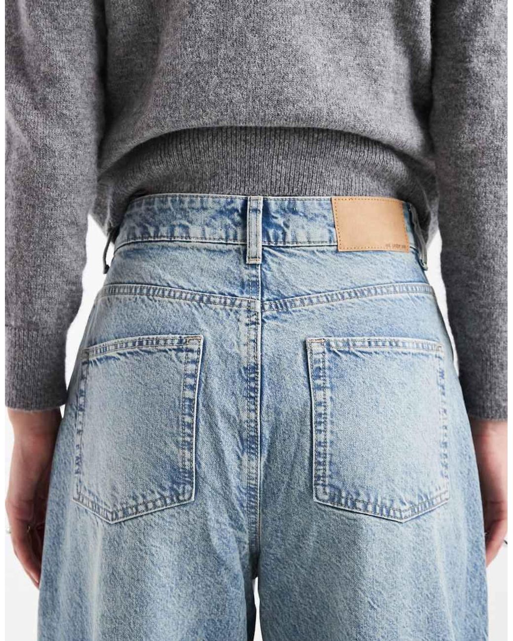 ASOS Blue Asos Design Tall High Waisted Barrel Jean