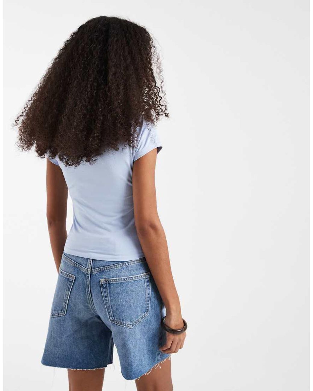 Hollister White Seamless Slash Neck Top