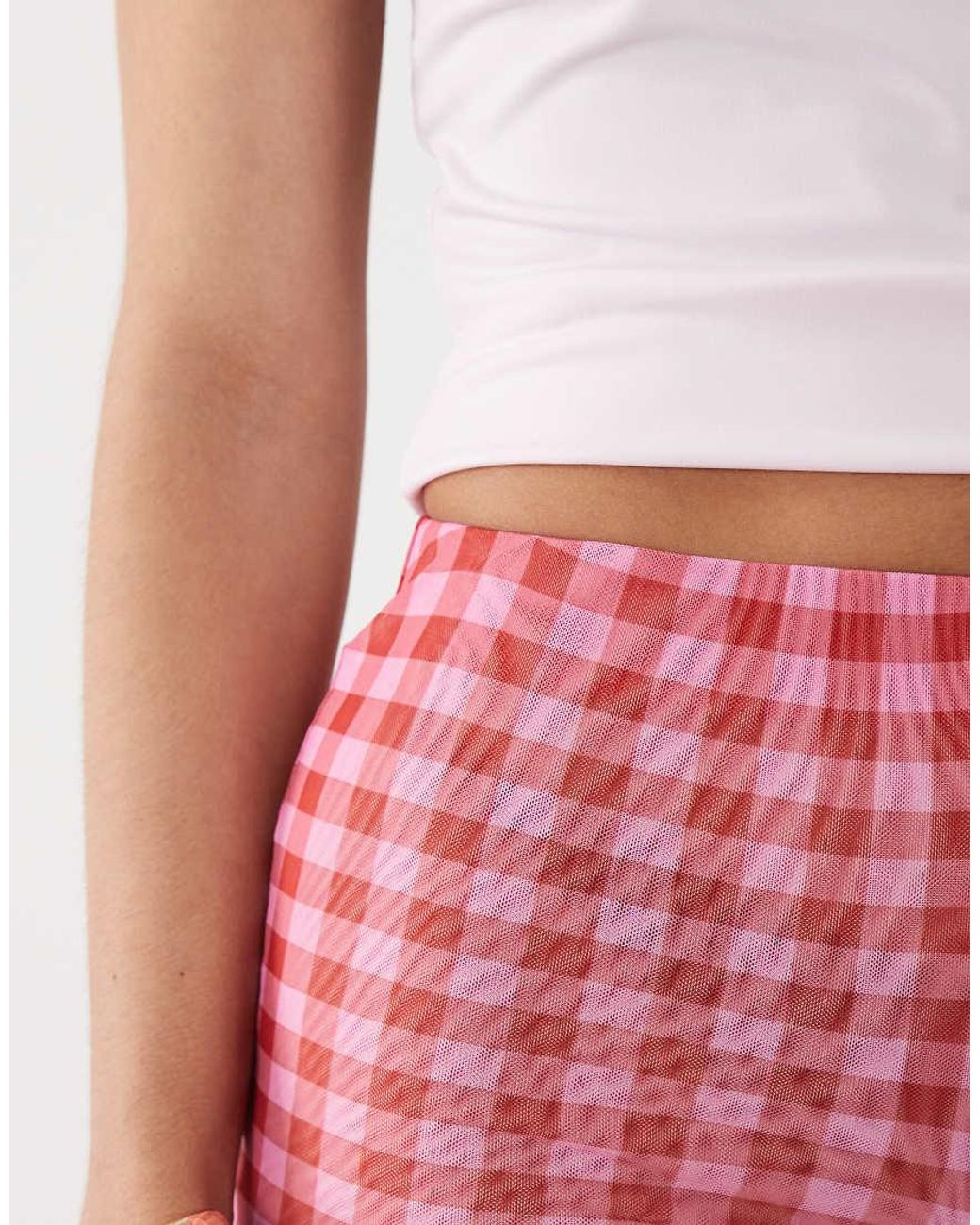 ASOS Pink Sheer Mesh Mini Short