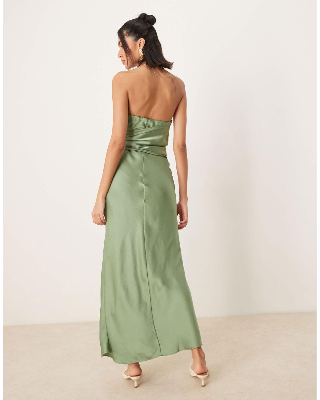 Abercrombie & Fitch Strapless Tie Detail Maxi Dress in Green | Lyst Abercrombie & Fitch Strapless Tie Detail Maxi Dress in Green | Lyst