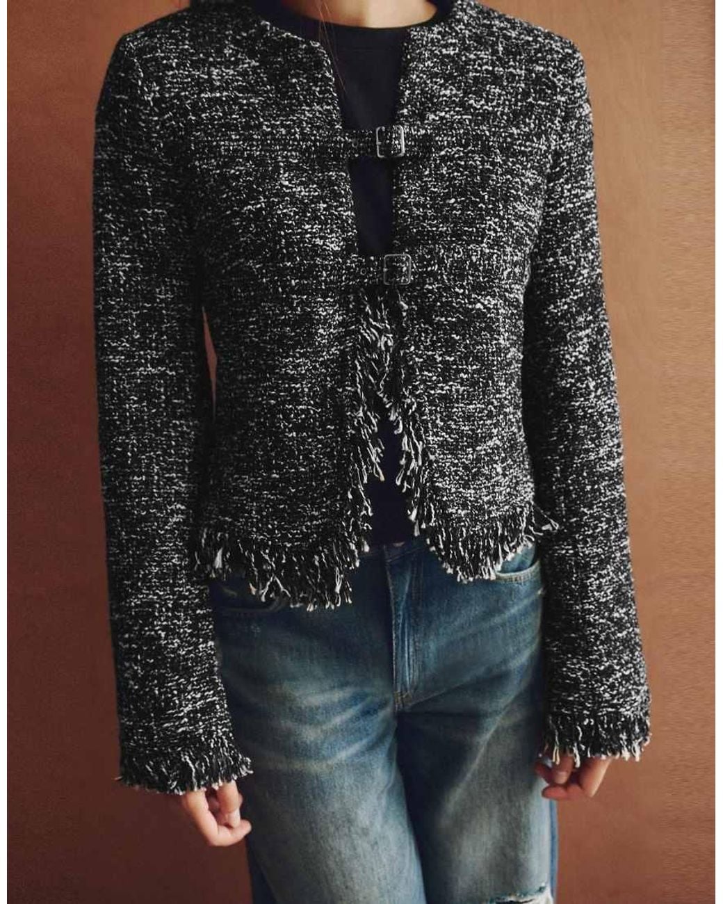 Pull&Bear Brown Fringed Jacket