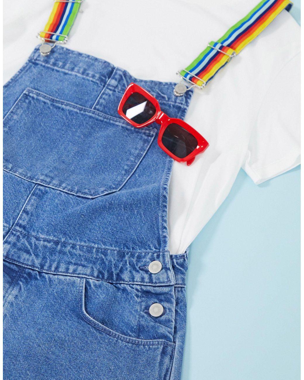 rainbow strap overalls