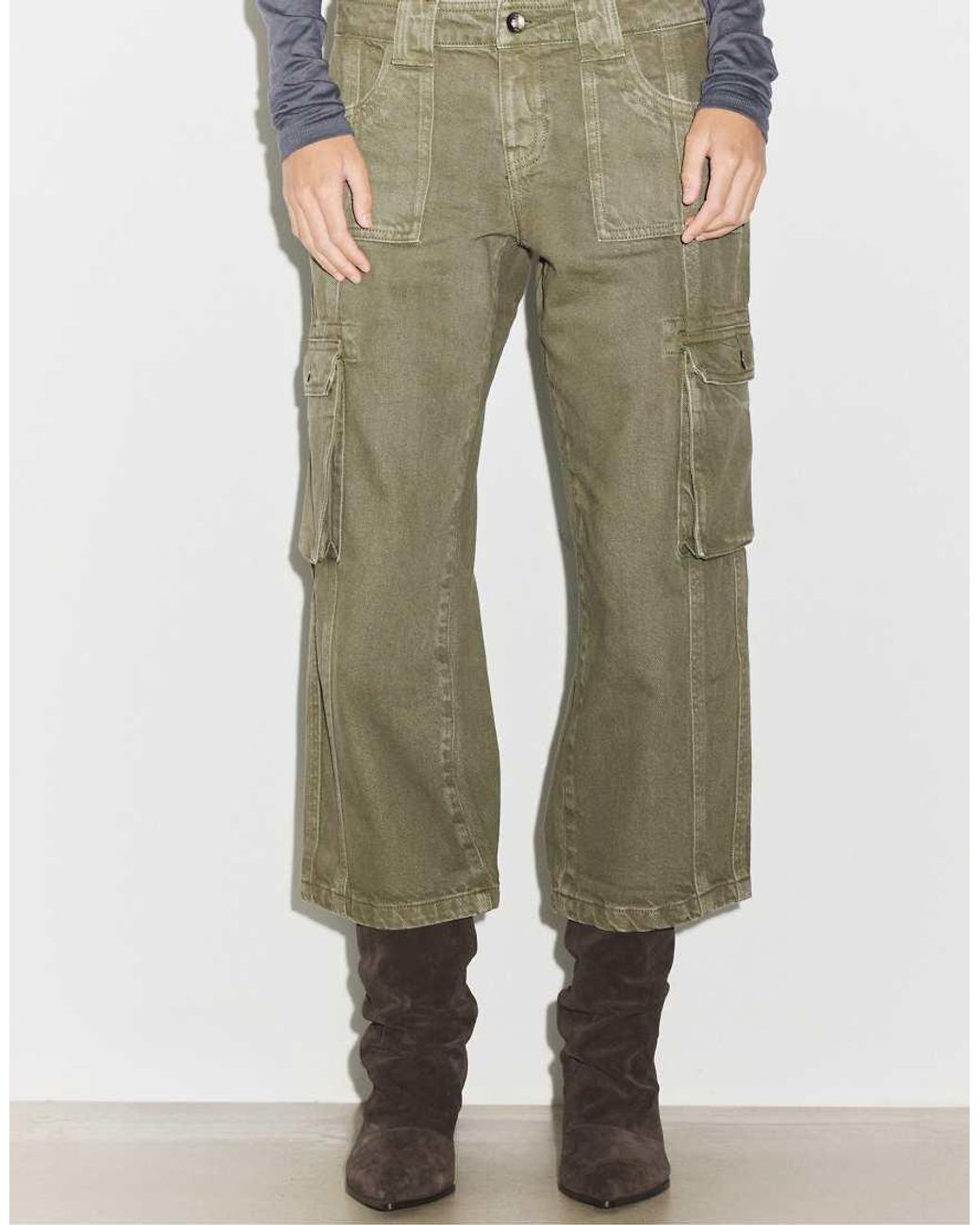 Stradivarius Cargo Capribroek in het Green