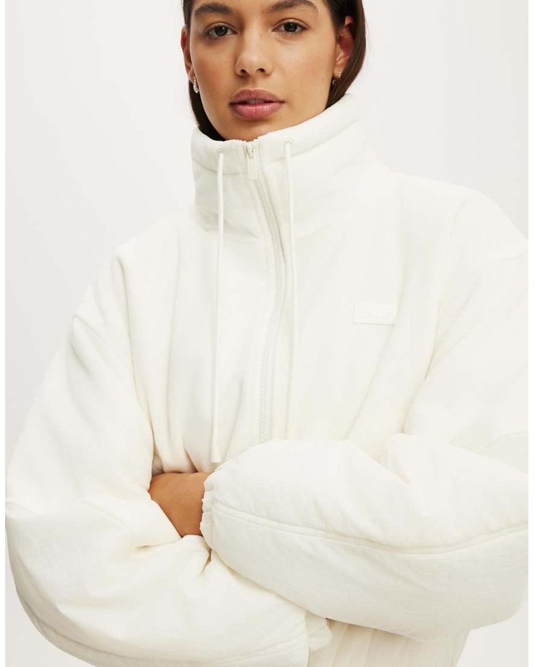 Cotton On White Polar Fleece Padded Jacket