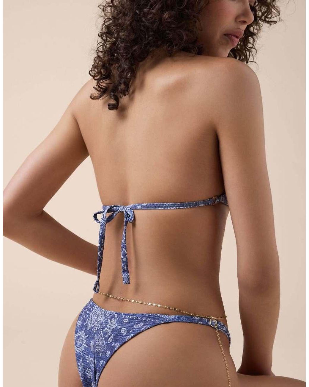 Calzedonia Natural Brazilian Bikini Bottoms Paisley