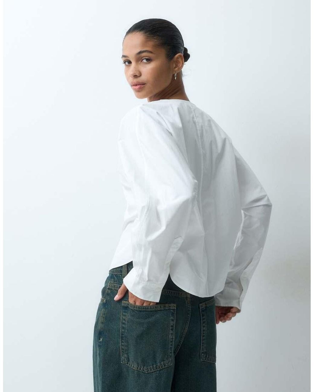 ARKET White Long Sleeve Blouse