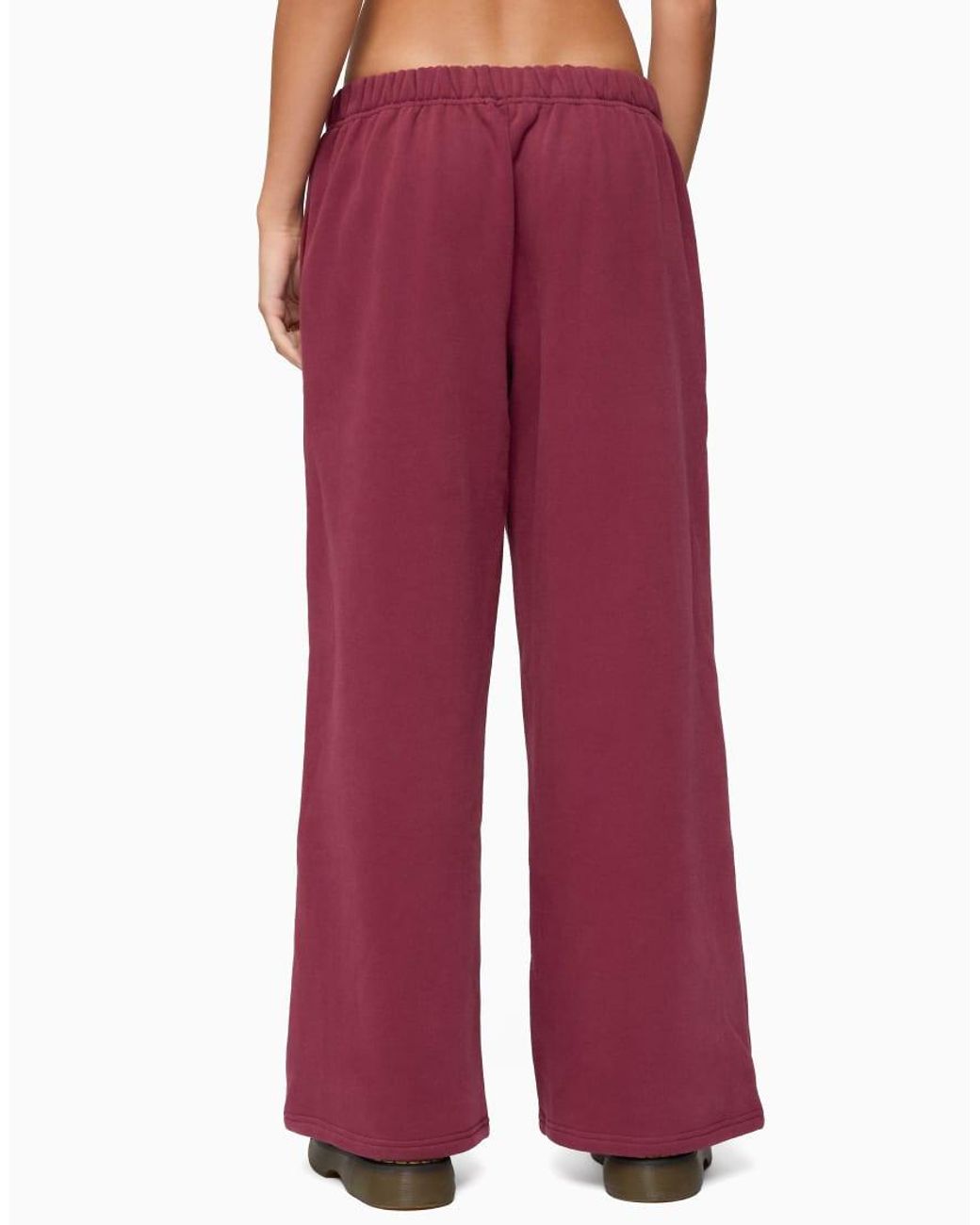 Edikted Red Basic Girl Wide Leg Sweatpants