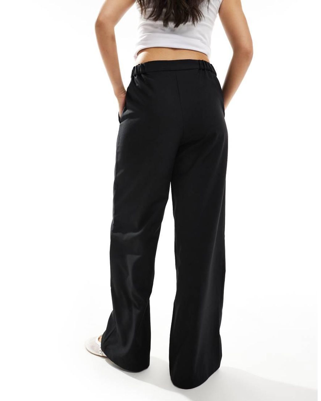 ASOS Black Tailored Relaxed Straight Leg Trousers