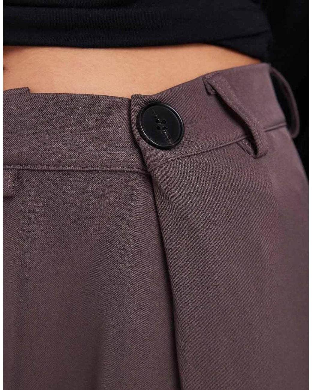 BRONZE SNAKE Black Low Rise Tailored Trousers With Button Waist