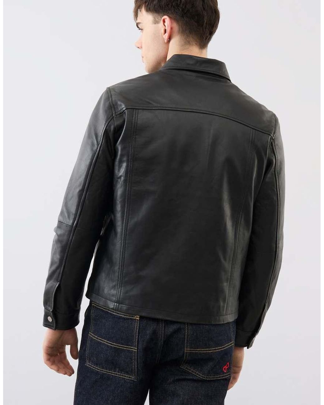 Bolongaro Trevor Black Real Leather Tyler Jacket for men
