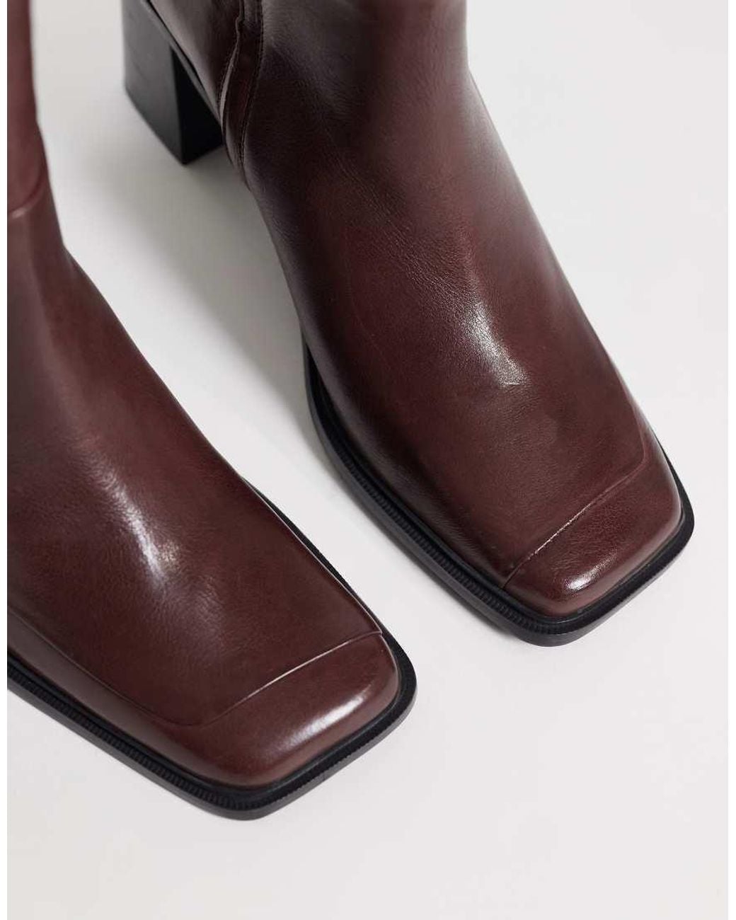 Bronx Brown New-corfu Square Toe Knee Boots