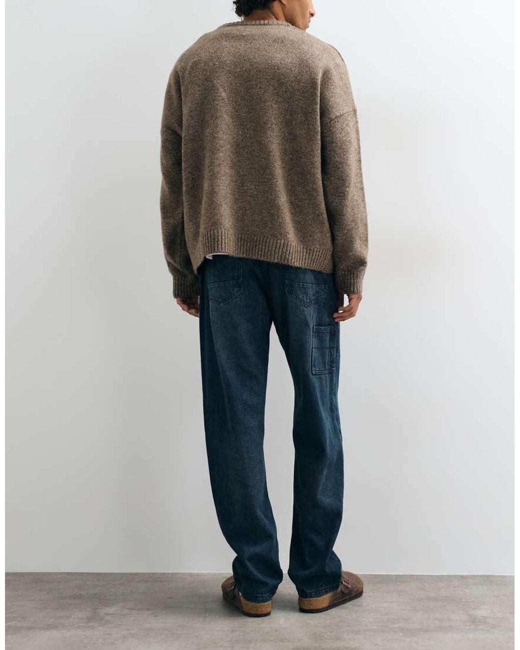 Brave Soul Blue Wide Leg Jeans With Carpenter Pocket for men