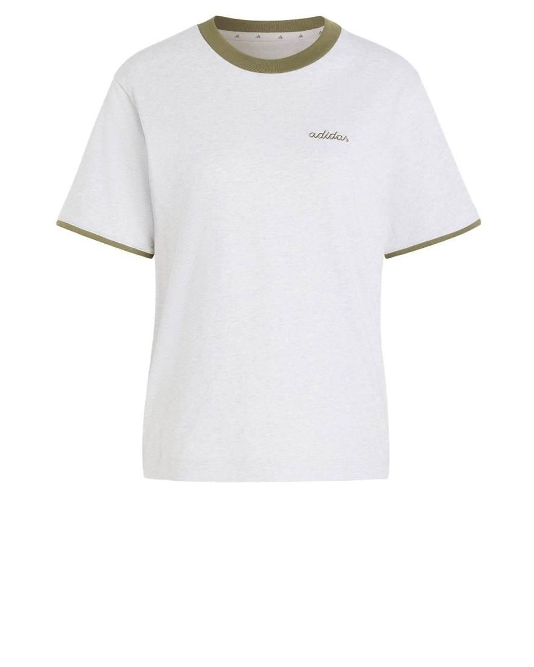 Adidas Originals White Seasonal Essentials Colorpop T-shirt With Embroidered Graphic