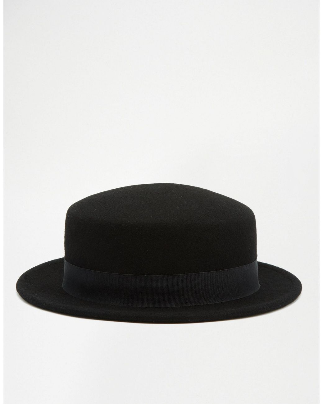 ASOS Wool Flat Top Hat With Narrow Brim 