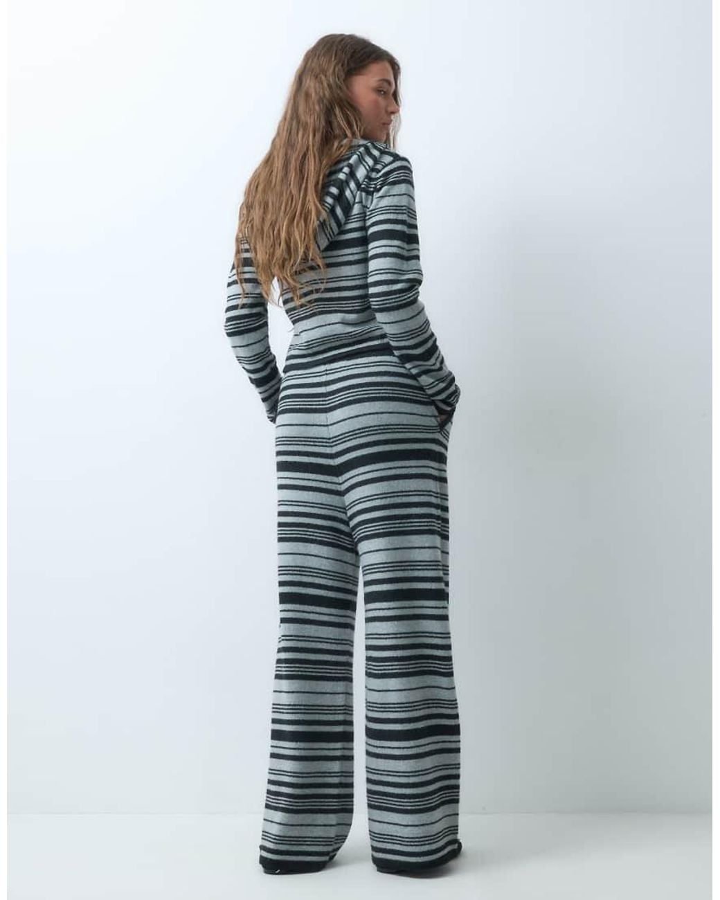 Collusion Blue Knit Stripe Sweatpants