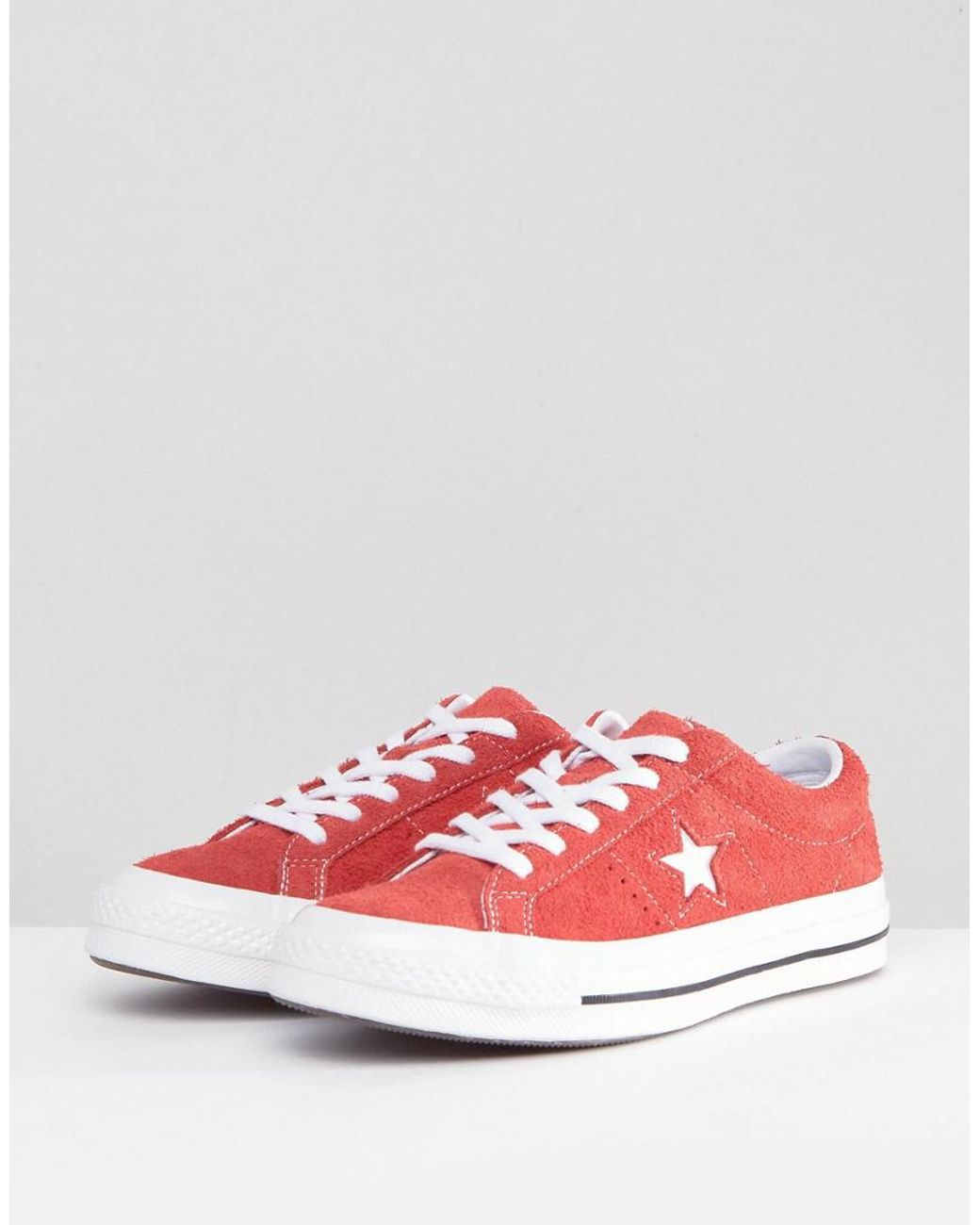 Converse Star Ox Sneakers In Red Suede