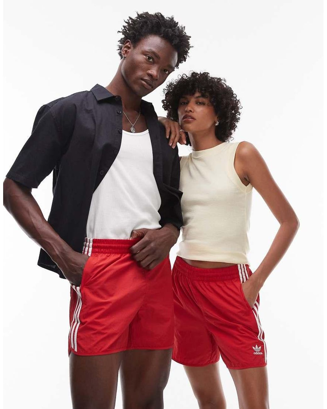 Adidas Originals Red Adicolor Sprinter Shorts for men